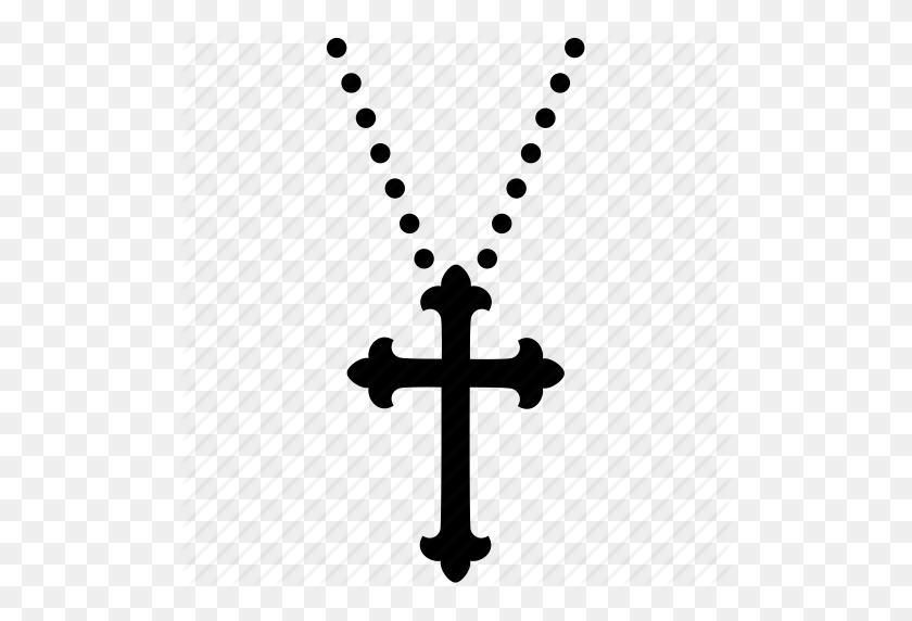 512x512 Beads, Christianity, Cross, Crucifix, Necklace, Religion, Rosary Icon - Rosary PNG