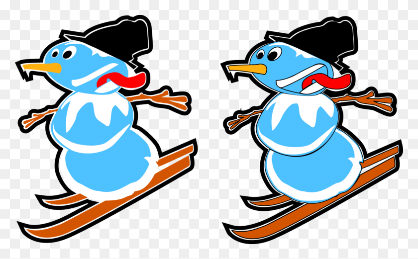1268x750 Beak Cartoon Recreation Bird Skiing - Ski Clipart