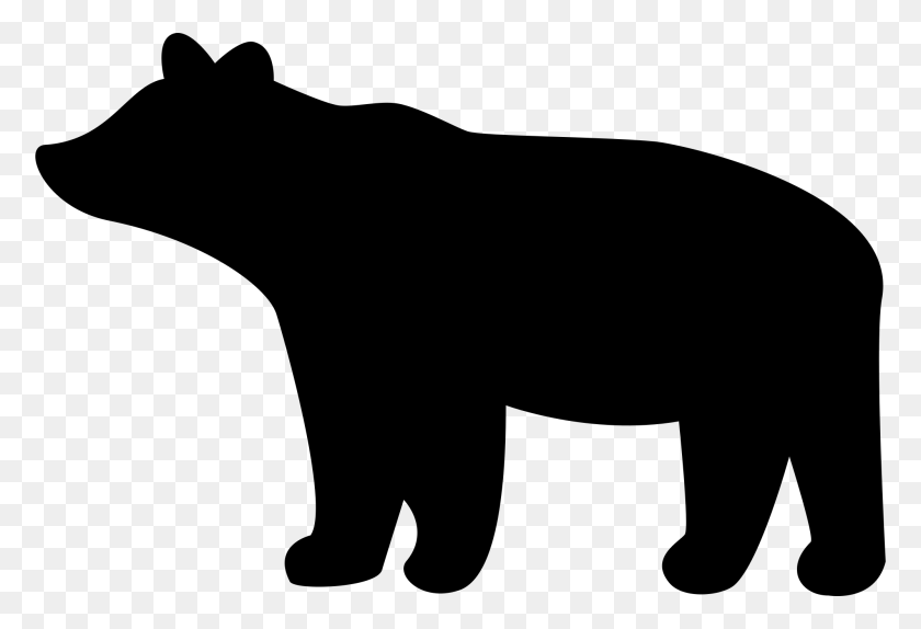 2000x1320 Медведь - Силуэт Медведя Png