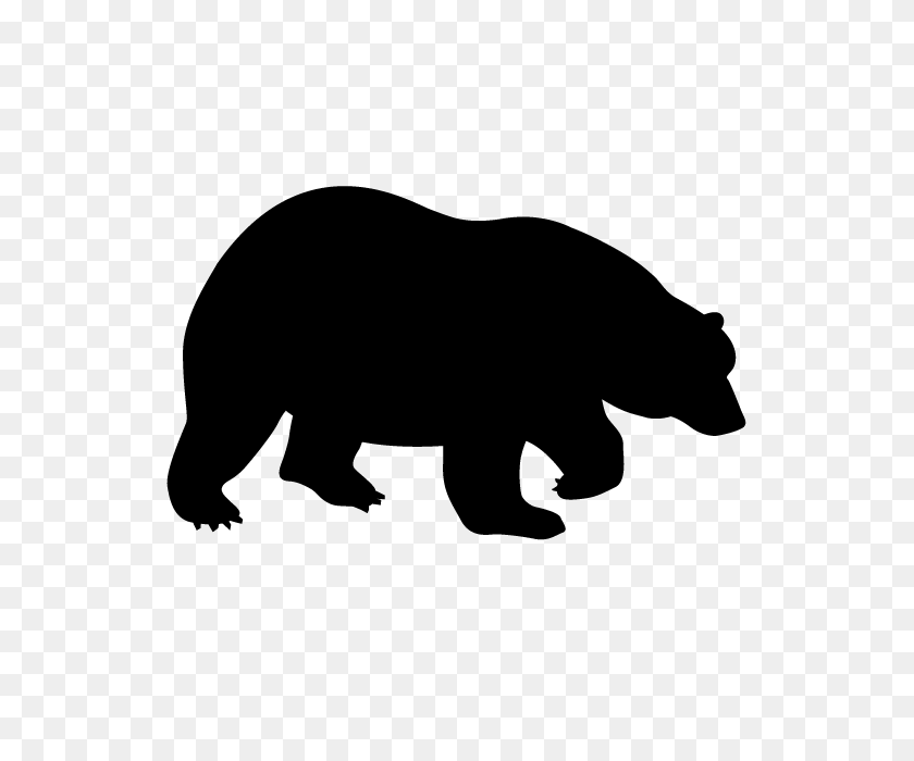 640x640 Медведь Силуэт Животных Бесплатные Иллюстрации - Медведь Гризли Клипарт Черный И Белый