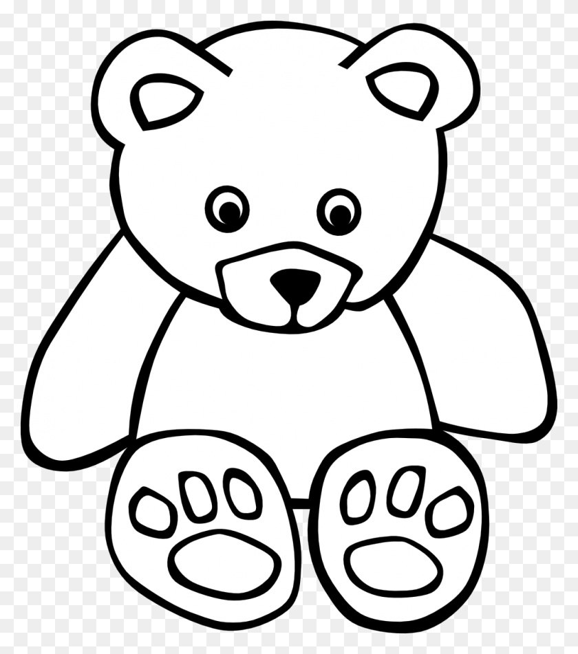 999x1142 Медведь Черно-Белый Клипарт Медведь Черно-Белое Бесплатные Изображения - Бесплатный Клипарт Детское Животное