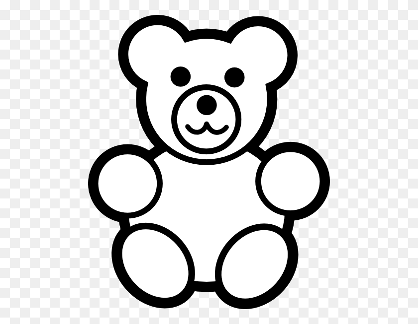 486x593 Медведь Черный И Белый Круг Плюшевый Мишка Черно-Белые Картинки - Слизь Клипарт Черный И Белый