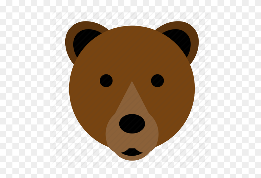512x512 Медведь, Бурый, Бурый Медведь, Милый, Лицо, Счастливый, Значок Головы - Голова Медведя Png