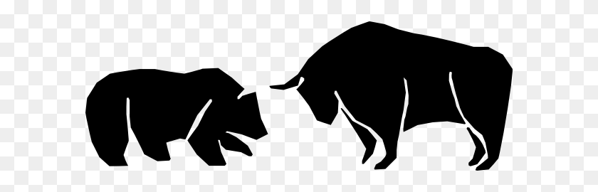 600x210 Bear Bull Symbols Clip Art - Bull Clipart Black And White