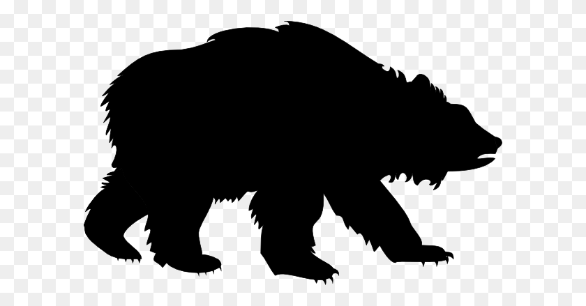 600x379 Медведь Картинки - Медведь Гризли Клипарт Черный И Белый