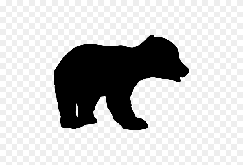 512x512 Bear Cub Silhouette - Bear Cub Clipart
