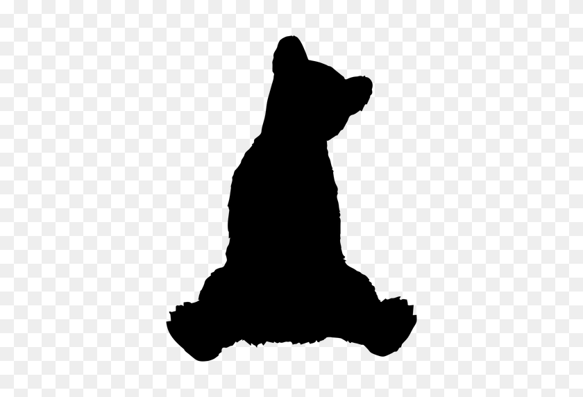 512x512 Bear Cub Sitting Silhouette - Dog Sitting PNG