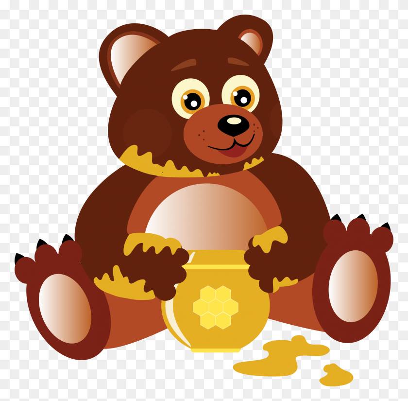 2312x2268 Bear Eating Honey Icons Png - Eating PNG