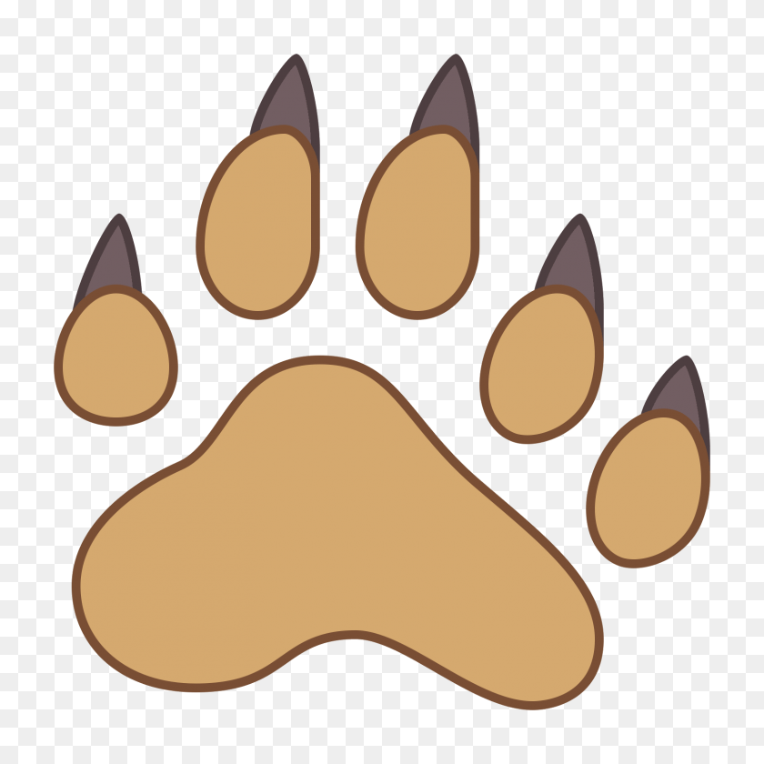 1600x1600 Bear Footprint Cat Paw Clip Art - Baby Handprint Clipart