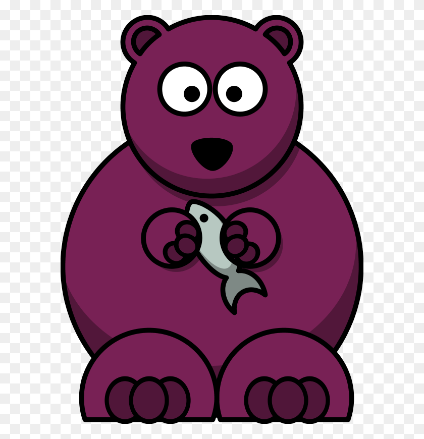 600x810 Медведь Держит Рыбу Комиксов - Медведь Гризли Клипарт