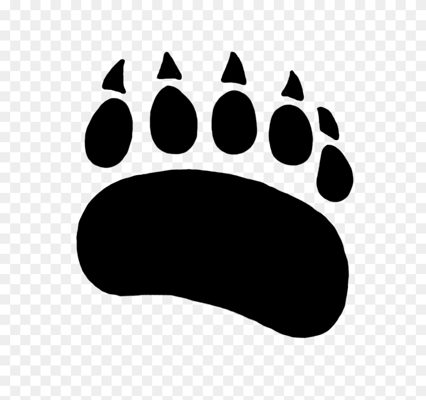704x728 Bear Paw Clip Art - Tiger Paw Clipart Black And White