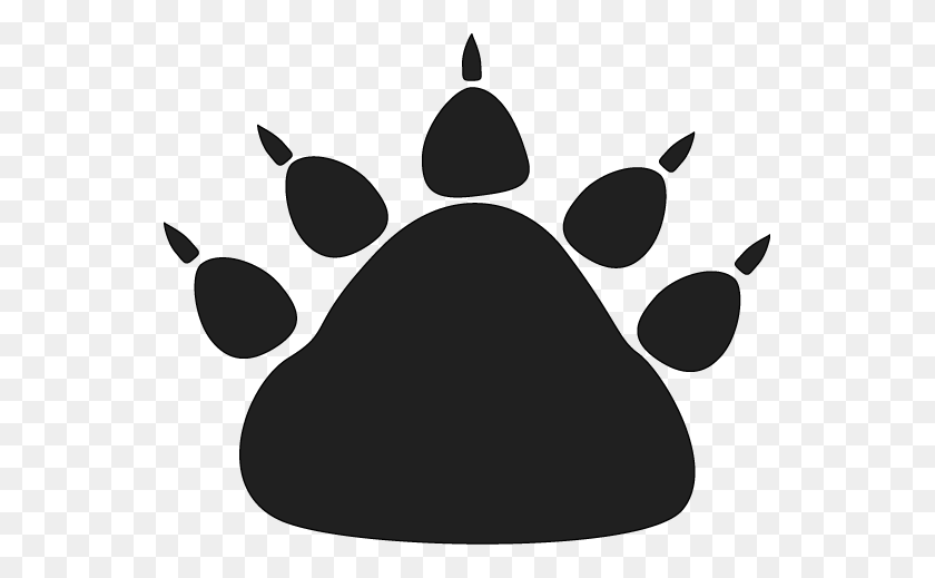 545x459 Bear Paw Clipart Black And White - Paw Clipart Black And White