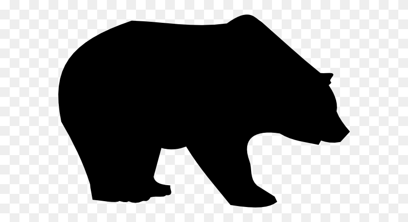 600x398 Медведь Силуэт Медведь Силуэт Картинки Сжигания Дерева - Белый Медведь Клипарт Черный И Белый