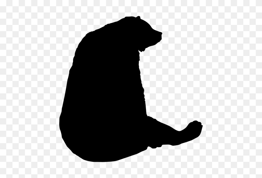 512x512 Bear Sitting Silhouette - Sitting Silhouette PNG