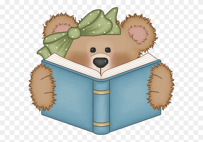 608x529 Bears Book Cliparts - Reading In Bed Clipart