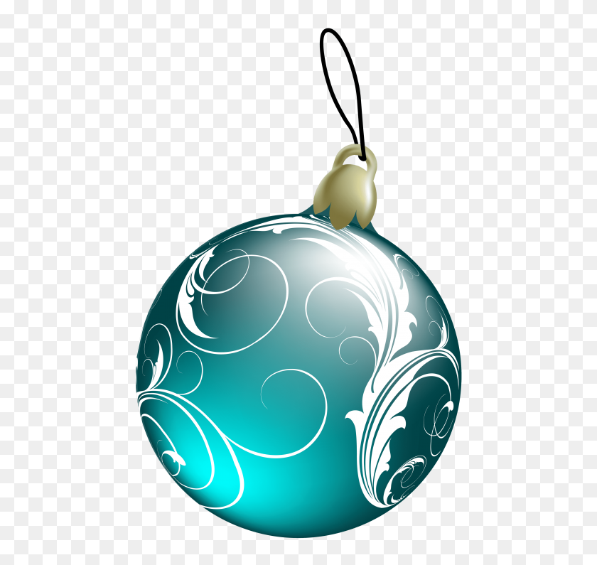 480x735 Hermosa Bola De Navidad Azul Png - Bola De Navidad Png