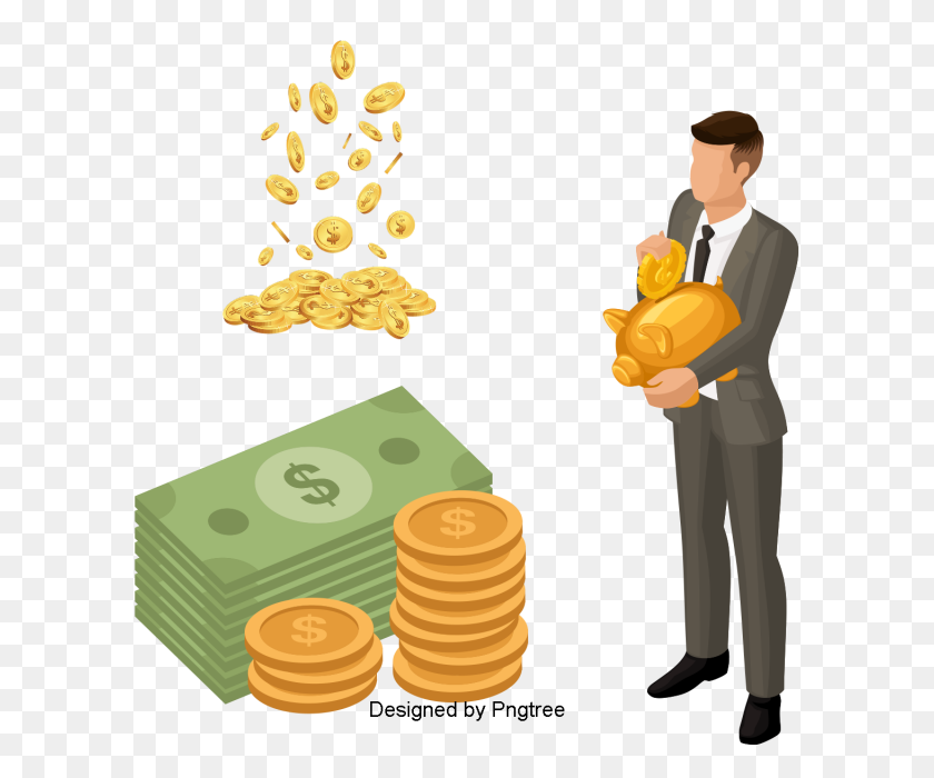 640x640 Beautiful Cartoon Cute Flat Money Financial Finance, Aesthetic - PNG Money