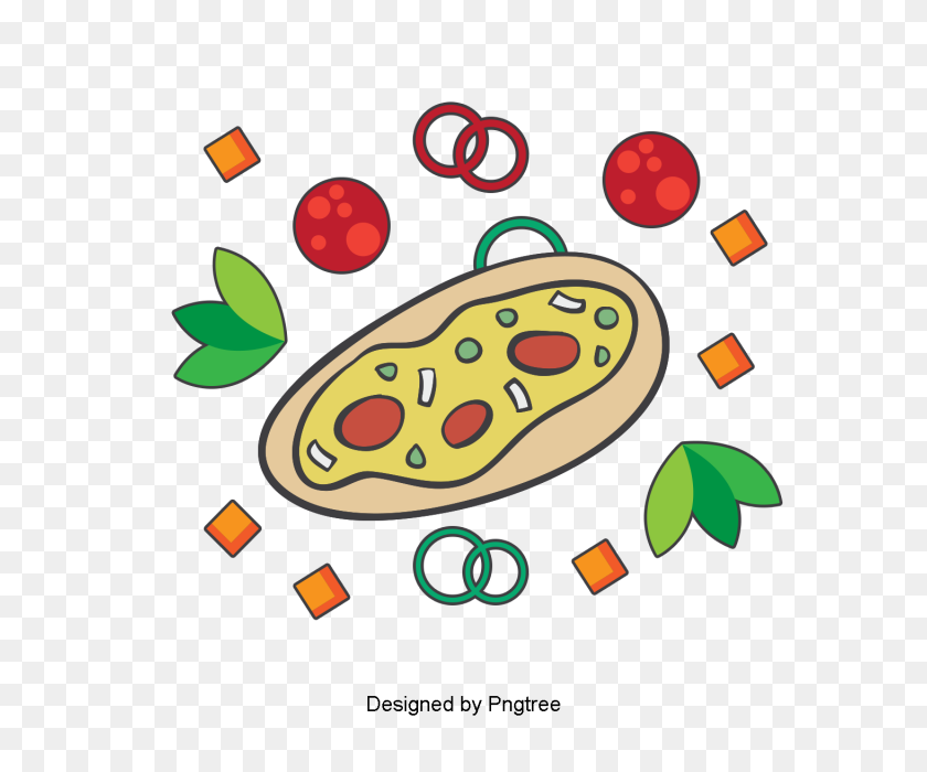 640x640 Beautiful Cartoon Cute Hand Painted Creative Pastry Snack Food - Cartoon Pizza PNG