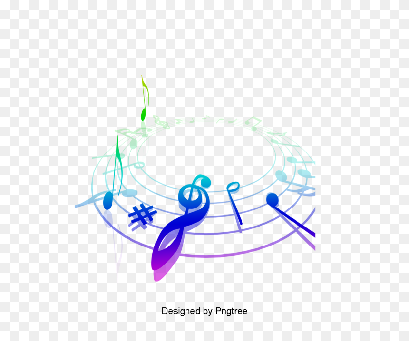 640x640 Beautiful Cartoon Hand Painted Music Symbol Staff, Aesthetic - PNG Aesthetic