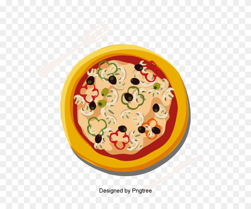 640x640 Hermosa De Dibujos Animados Encantador Pintado A Mano Deliciosa Pizza De Comida Occidental - Pizza De Dibujos Animados Png