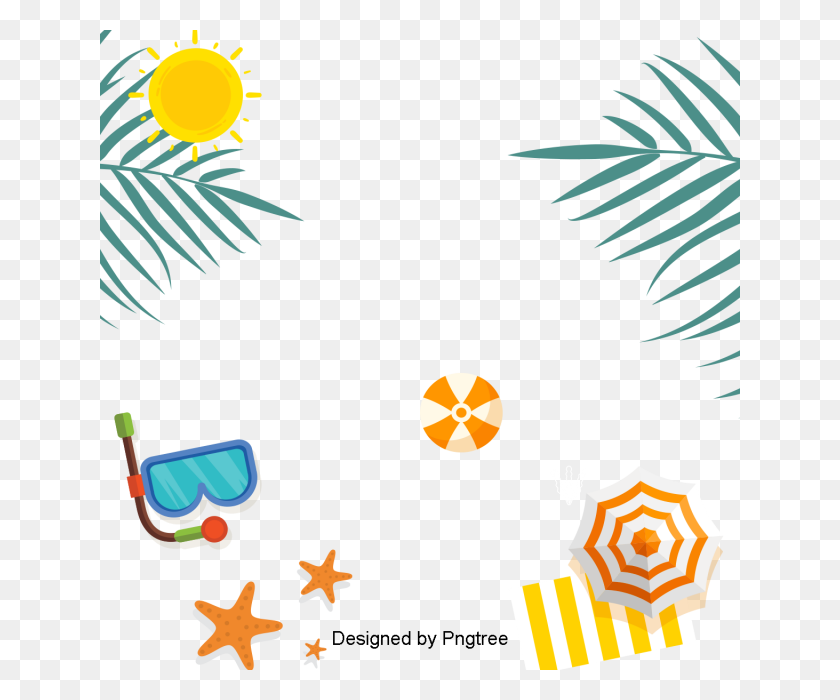 640x640 Beautiful Cool Cartoon Summer Drinks Holiday Background - Summer Banner Clipart