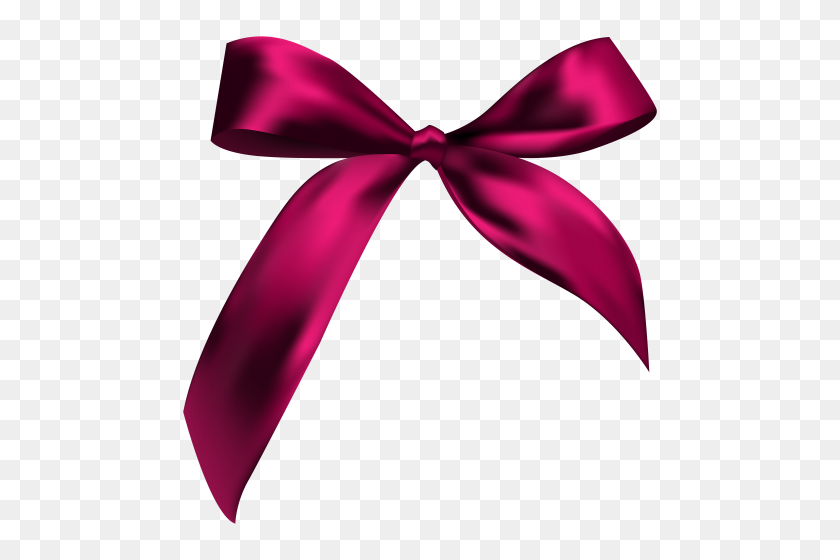 486x500 Beautiful Dark Red Bow Png Clipart - Purple Ribbon PNG
