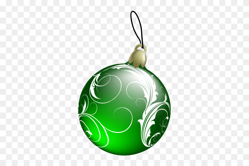 327x500 Hermosa Bola De Navidad Verde Png Clipart - Vacaciones Png