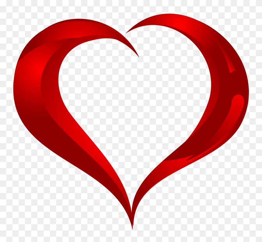 5000x4599 Beautiful Heart Png Clipart - Red Heart Emoji PNG