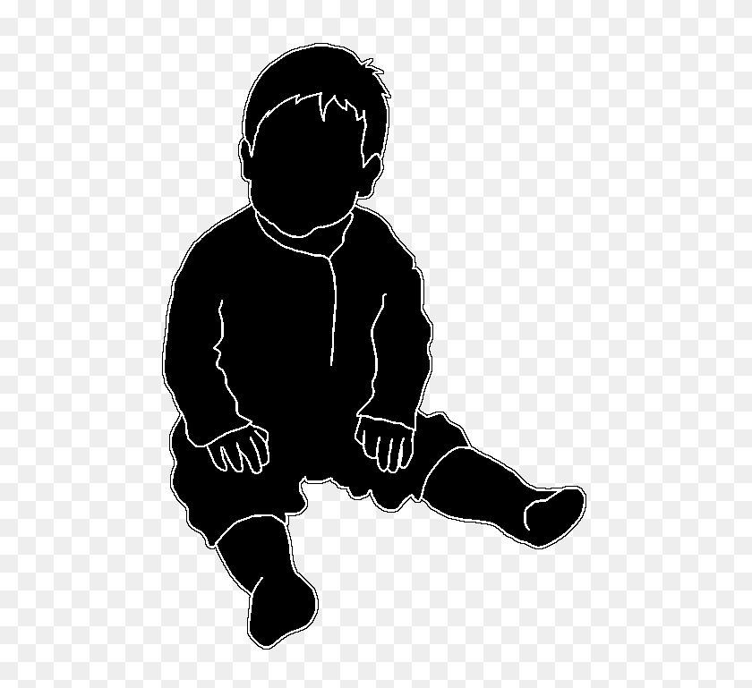530x709 Beautiful Silhouettes Of Children - Baby Silhouette PNG