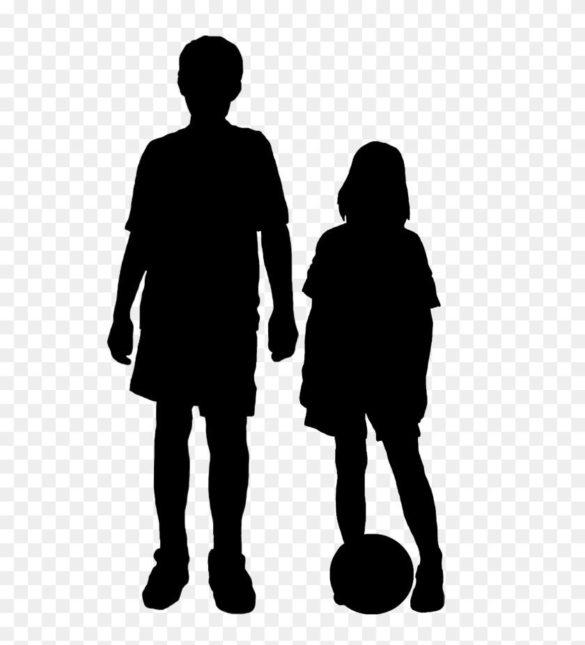 Silhouette Of Kids Holding Hands Vector Image - Children Silhouette PNG ...
