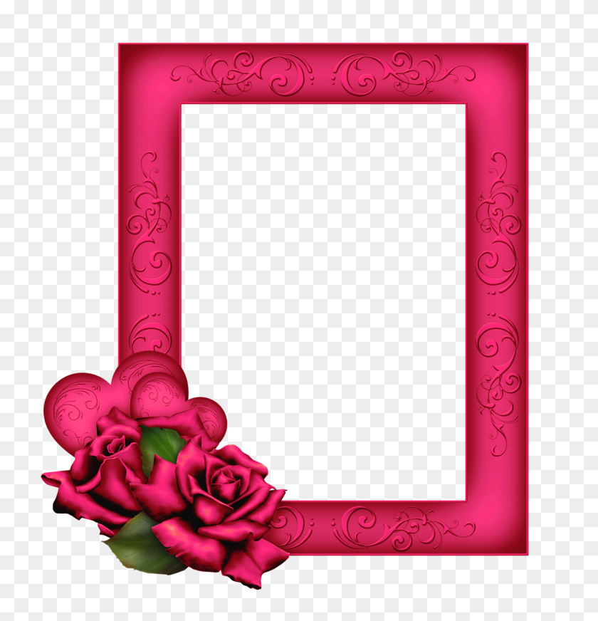 1229x1280 Beautiful Transparent Png Pink Frame With Gallery - Rose Frame PNG