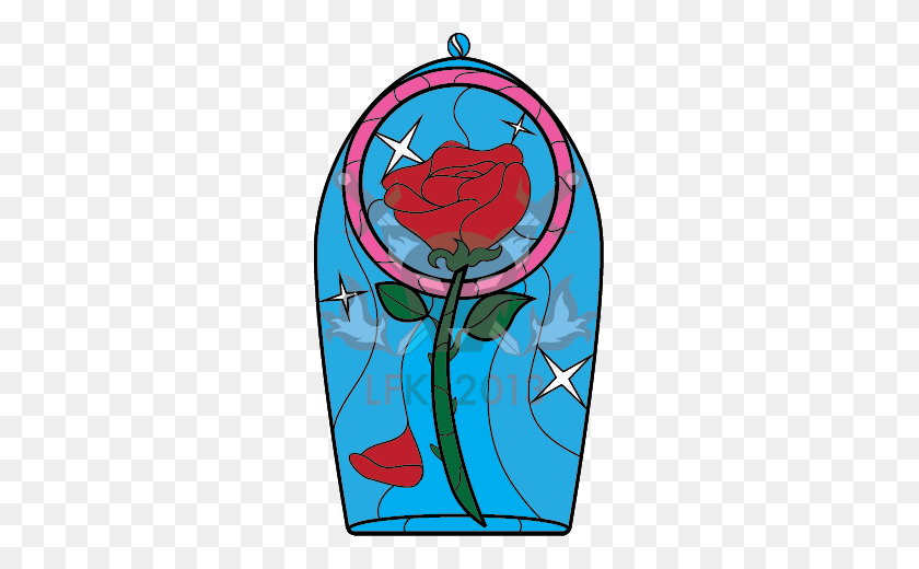 265x460 La Bella Y La Bestia Rosa Clipart - Enchanted Rose Clipart