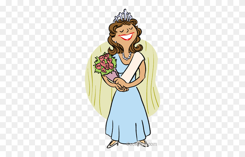 258x480 Beauty Queen Royalty Free Vector Clip Art Illustration - Beauty Pageant Clipart