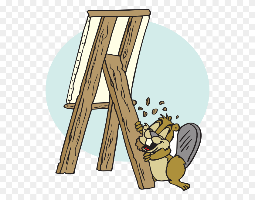 540x599 Beaver Eating Easel Clip Art - Woodworking Clipart
