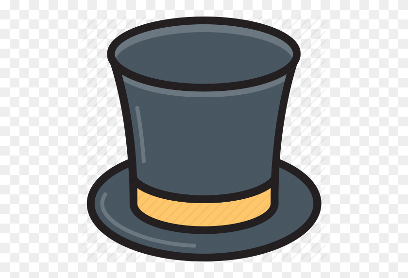 512x512 Beaver Hat, High Hat, Tall Hat, Top Hat, Victorian Hat Icon - Tophat PNG