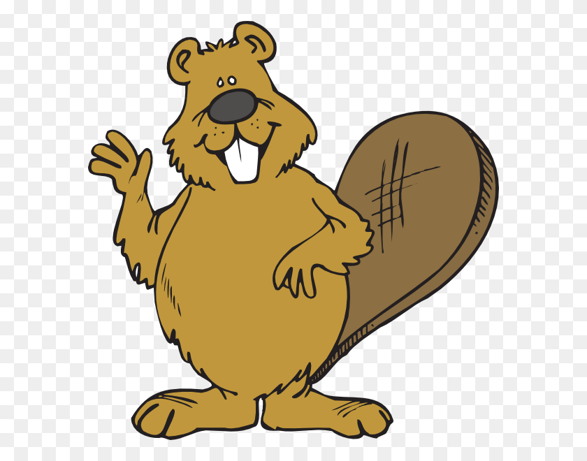 588x600 Beaver Waving Png, Clip Art For Web - Groundhog Day Clipart