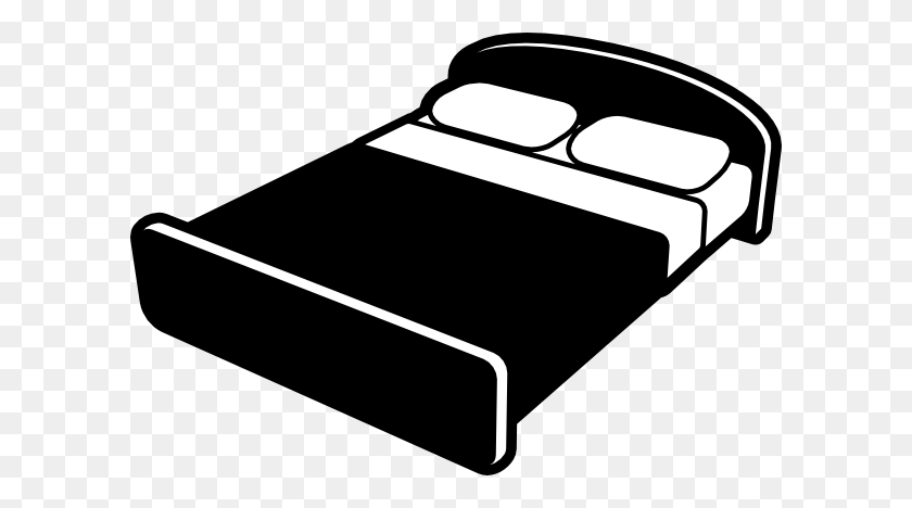 600x408 Bed Clip Art - Couch Clipart Black And White