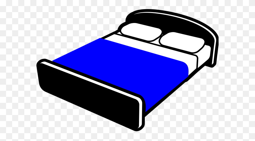 600x406 Кровать С Синим Одеялом Png Клипарт Для Интернета - Одеяло Для Пикника Png