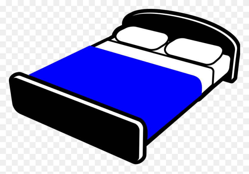 900x610 Bed With Blue Blanket Png Clip Arts For Web - Bedroom PNG