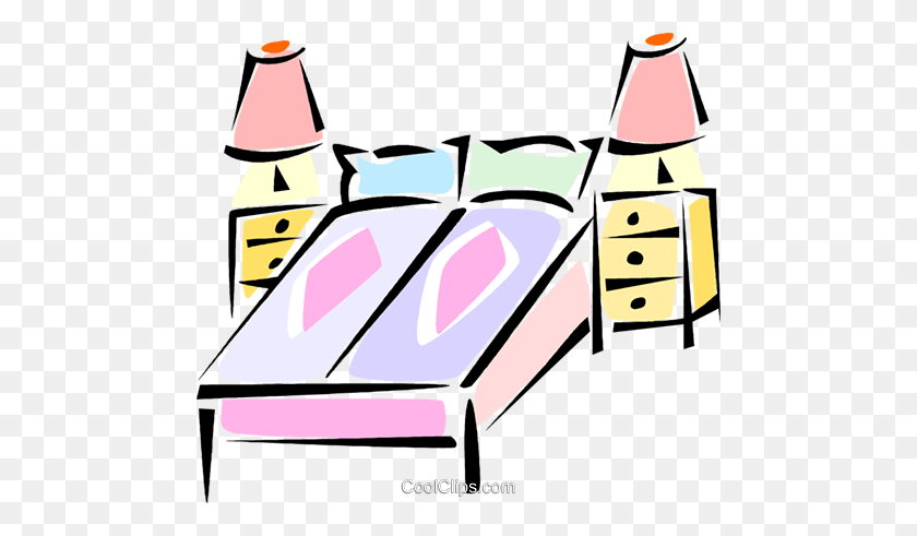 480x431 Bedroom Furniture Royalty Free Vector Clip Art Illustration - Bedroom Clipart