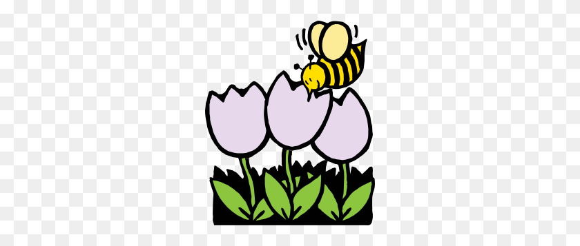246x297 Bee And Flowers Clip Art - Example Clipart