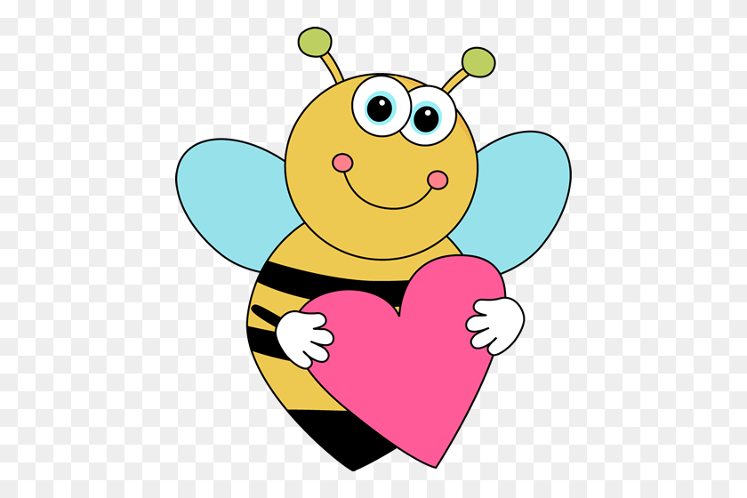 446x500 Bee Border Clip Art Cartoon Valentine's Day Bee - Smart Brain Clipart