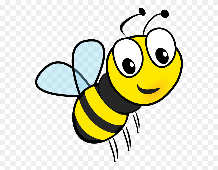 570x596 Пчела Картинки - Клипарт Черно-Белая Пчела