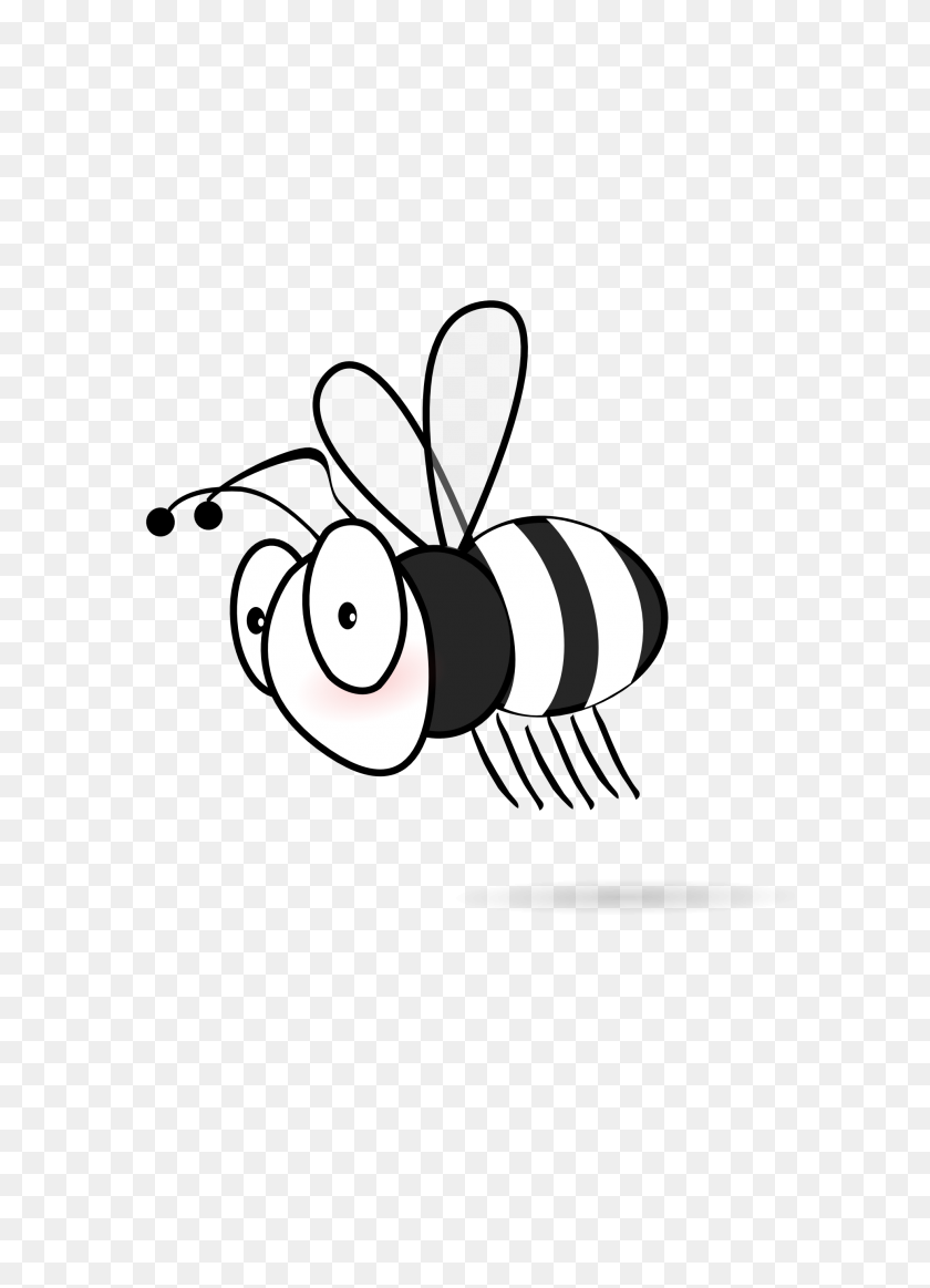 1969x2785 Пчела Картинки Черно-Белые - Мультяшный Клипарт Черно-Белый