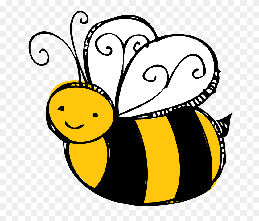 673x657 Пчела Анимированные Пчелы Клипарт Корова - Животные Клипарт Черный И Белый Бесплатно