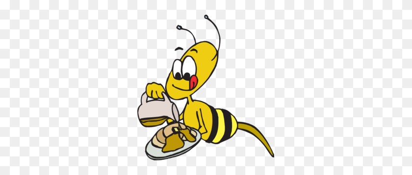 279x298 Bee Eating Pancakes Clip Art - Eating Clipart