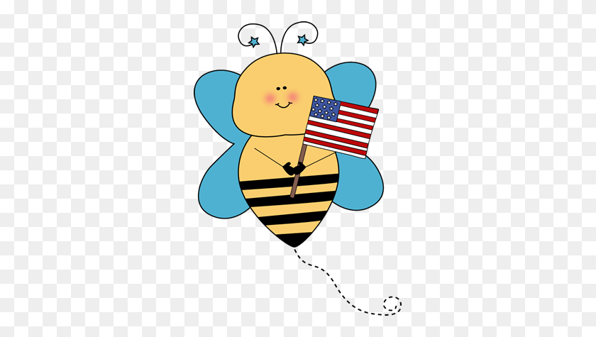293x415 Bee Flag Holder Clip Art Image - Pledge Clipart