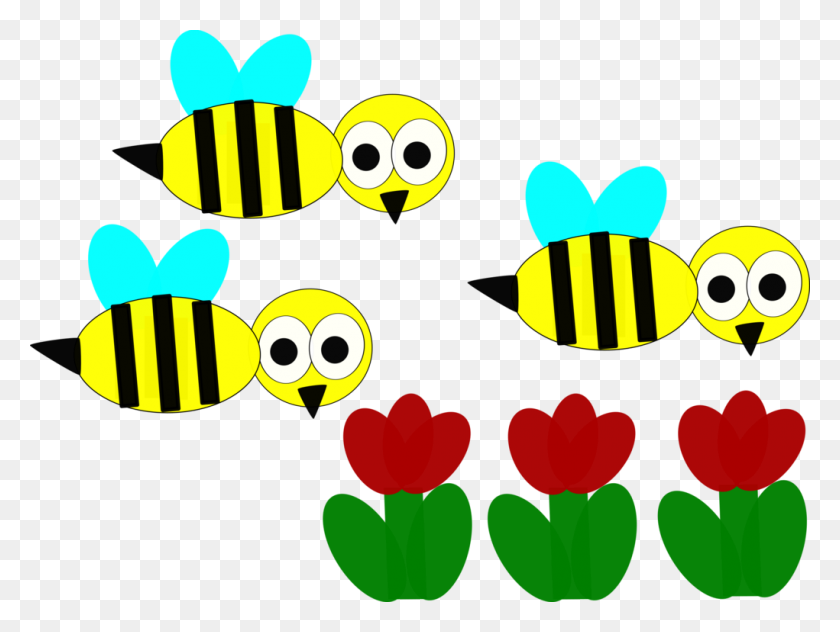 1021x750 Bee Flower Computer Icons Drawing Cartoon - Pollination Clipart
