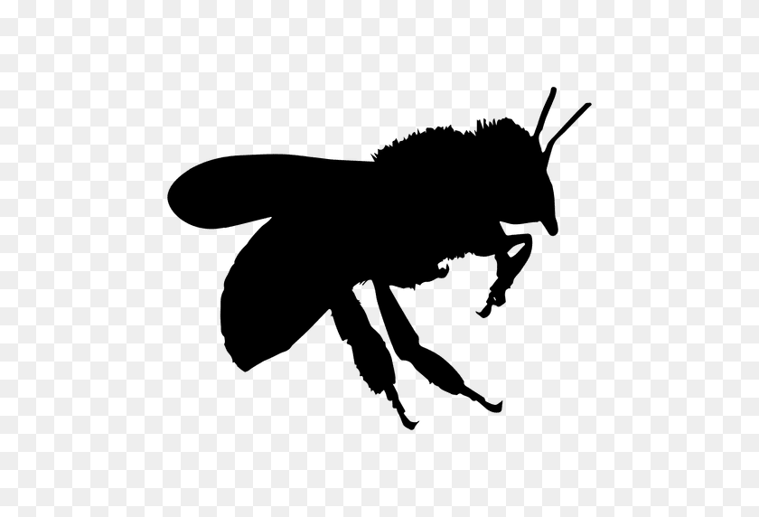 512x512 Пчела Летающий Силуэт - Летать Png