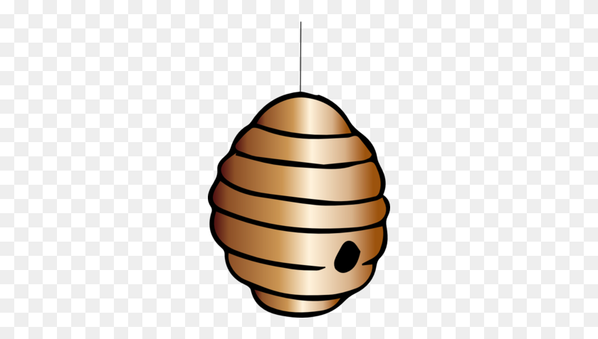 256x417 Bee Hive Clipart Cartoon - Honeycomb Clipart